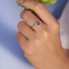Amethyst Halo Ring