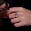 Amathyst halo ring