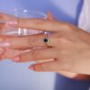 Blue Sapphire Halo Ring