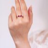 Ruby Gemstone Duo Ring