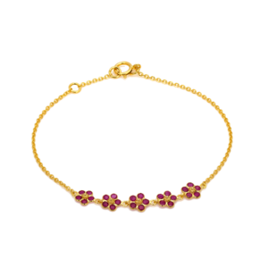 Ruby Five-Flower Bracelet