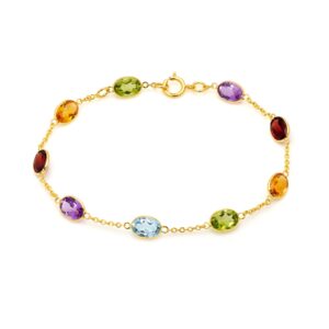 Oval Multicolor Gemstone Bracelet