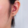 Garnet & White Topaz Drop Earrings