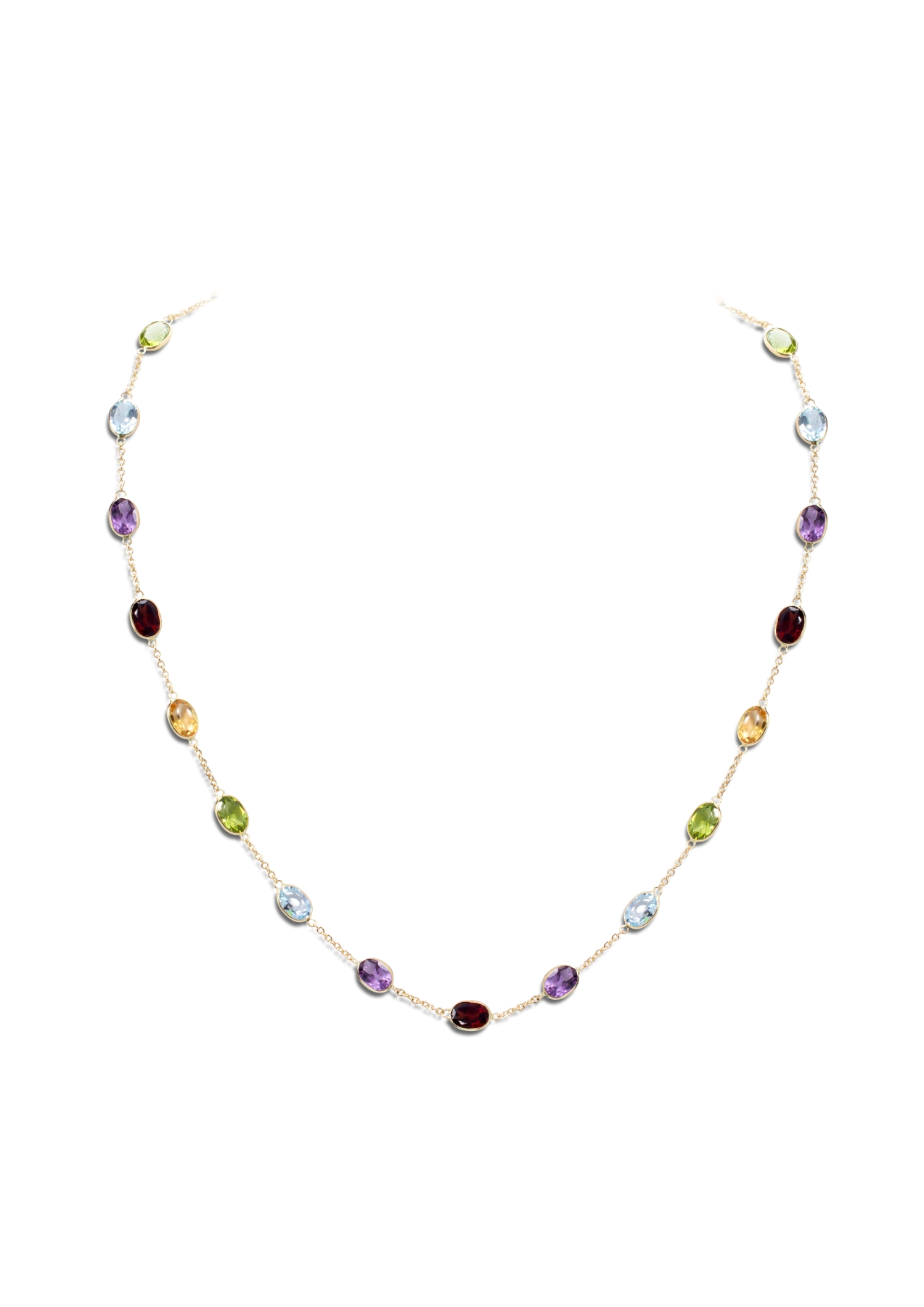 005-01-2026-necklace-N18SP(7x5)(1) Color Spectrum Gemstone Necklace