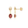 Garnet & White Topaz Drop Earrings