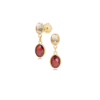 Garnet & White Topaz Drop Earrings