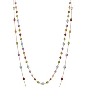 Layered Multicolor Gemstone Necklace