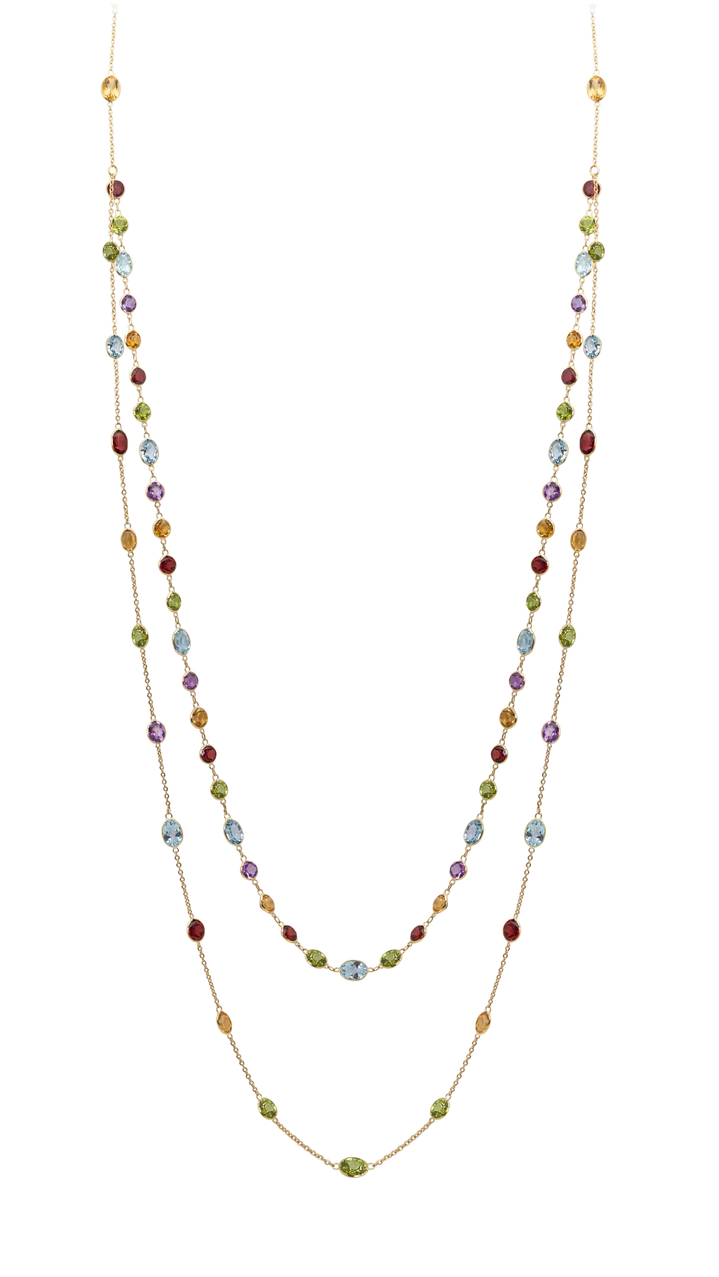006-01-2026-necklace-N2340SP34 Layered Multicolor Gemstone Necklace