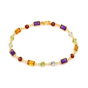 Geometric Multicolor Gemstone Bracelet