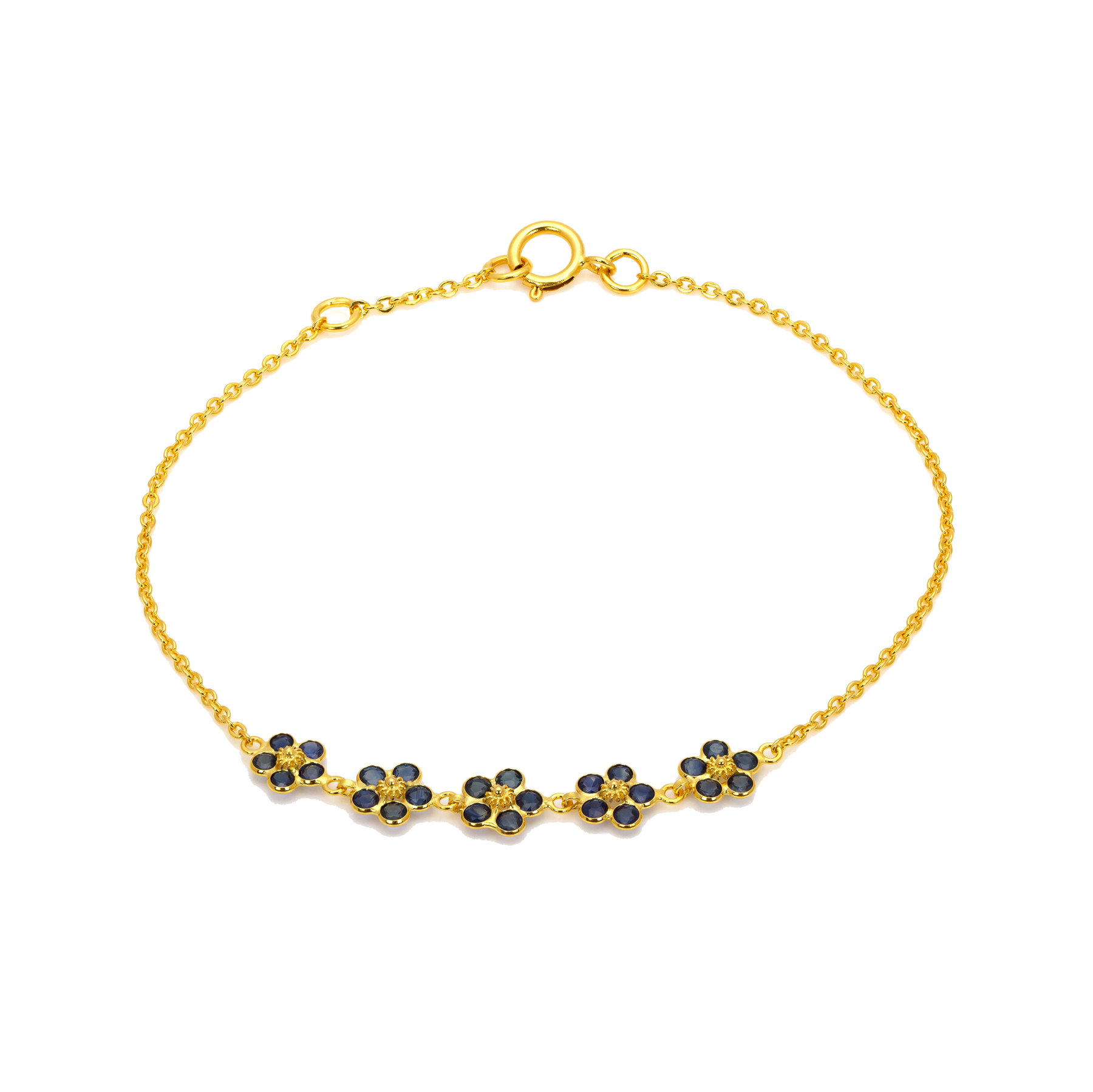008-04-2026-bracelet Blue Sapphire Five-Flower Bracelet