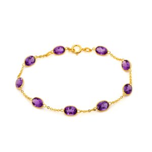 Amethyst Oval Bracelet