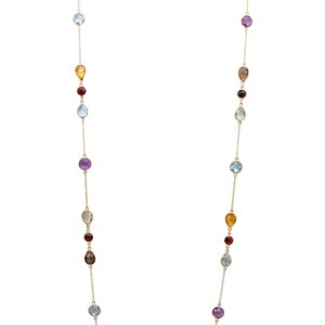 Long Multicolor Gemstone Necklace