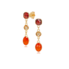 Garnet, Citrine & Carnelian Drop Earrings