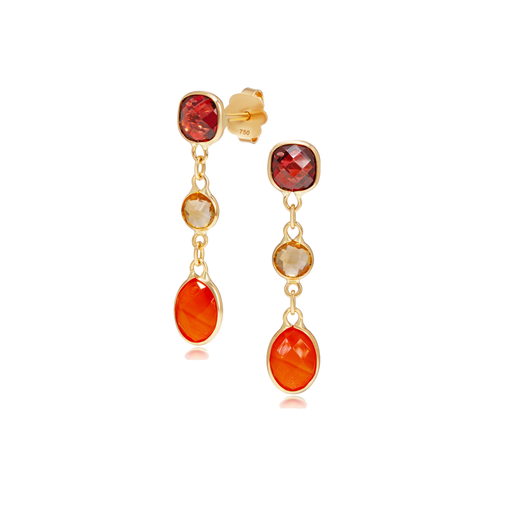 011-01-2026-earrings Garnet, Citrine & Carnelian Drop Earrings