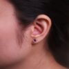 Amethyst Oval Stud Earrings