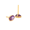 Amethyst Oval Stud Earrings