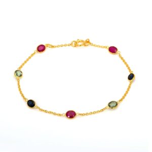 Multicolor Oval Station Bracelet