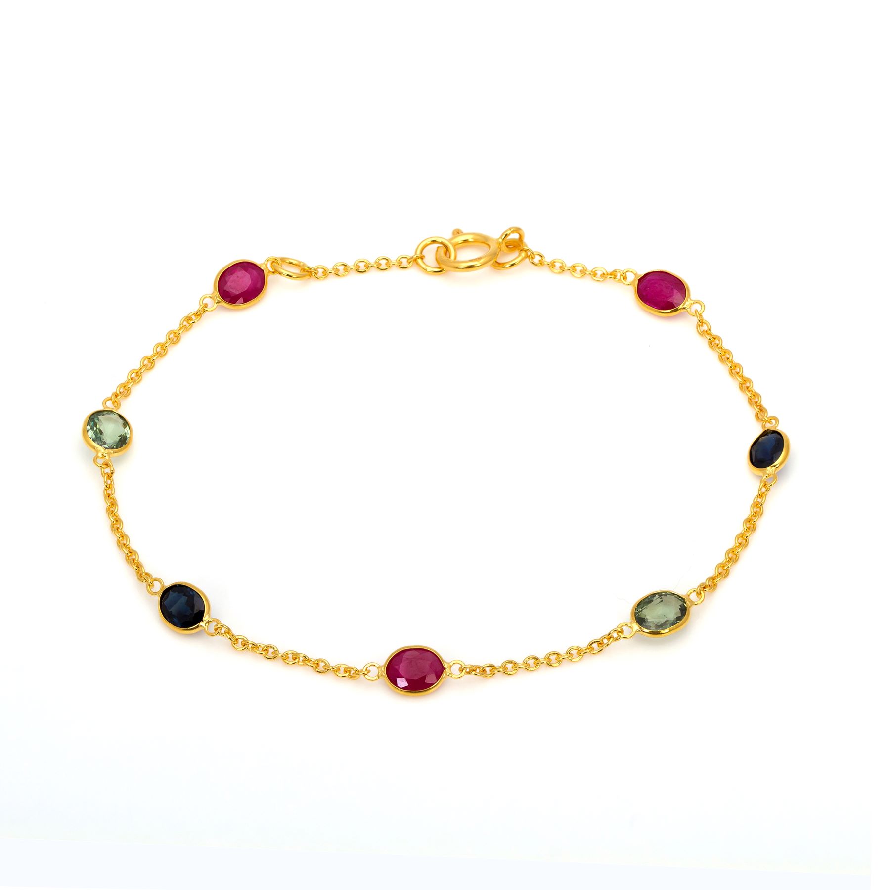 014-01-2026-bracelet Multicolor Oval Station Bracelet