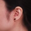Garnet Oval Stud Earrings