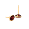Garnet Oval Stud Earrings
