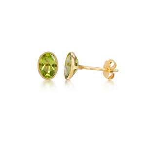 Peridot Oval Stud Earrings