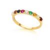 Rainbow Gemstone Band Ring