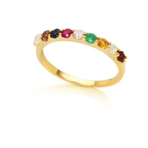Rainbow Gemstone Band Ring