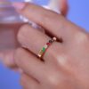 Rainbow Gemstone Band Ring