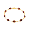 Garnet Oval Station Bracelet