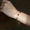 Garnet Oval Station Bracelet