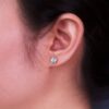 Blue Topaz Oval Stud Earrings