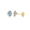 Blue Topaz Oval Stud Earrings
