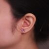 Amethyst Cushion Stud Earrings