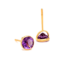 Amethyst Cushion Stud Earrings