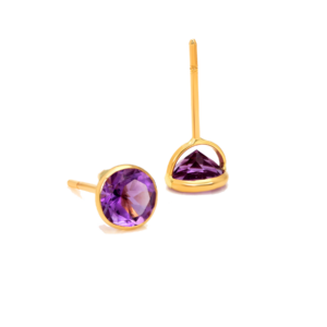 Amethyst Cushion Stud Earrings