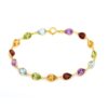 Rainbow Pear-Cut Gemstone Bracelet