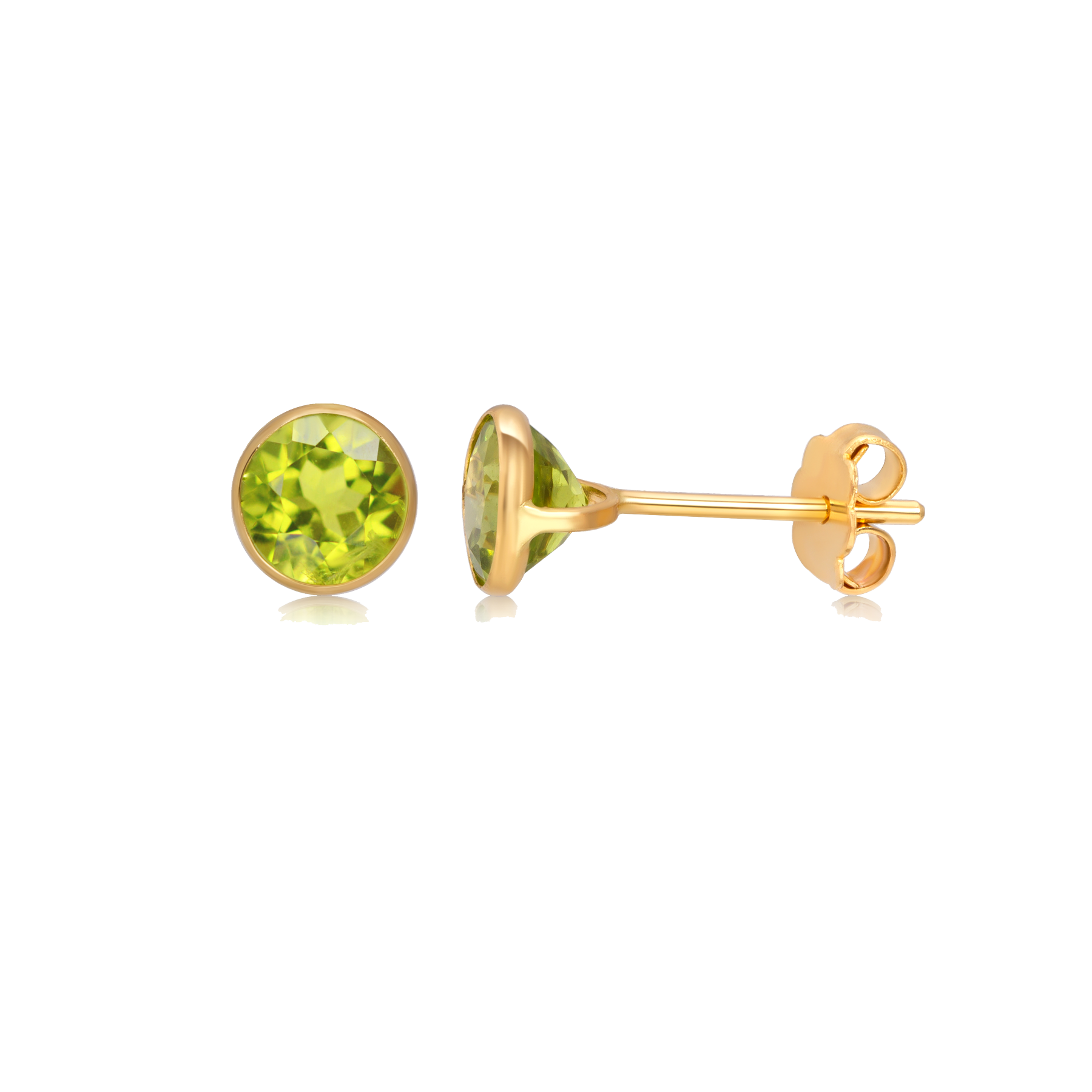 021-01-2026-E646PD (6M) Peridot Round Stud Earrings