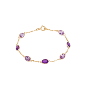 Two-Tone Amethyst Oval Bracelet