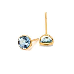 Blue Topaz Round Stud Earrings