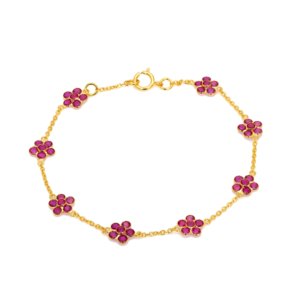 Ruby Blossom Station Bracelet