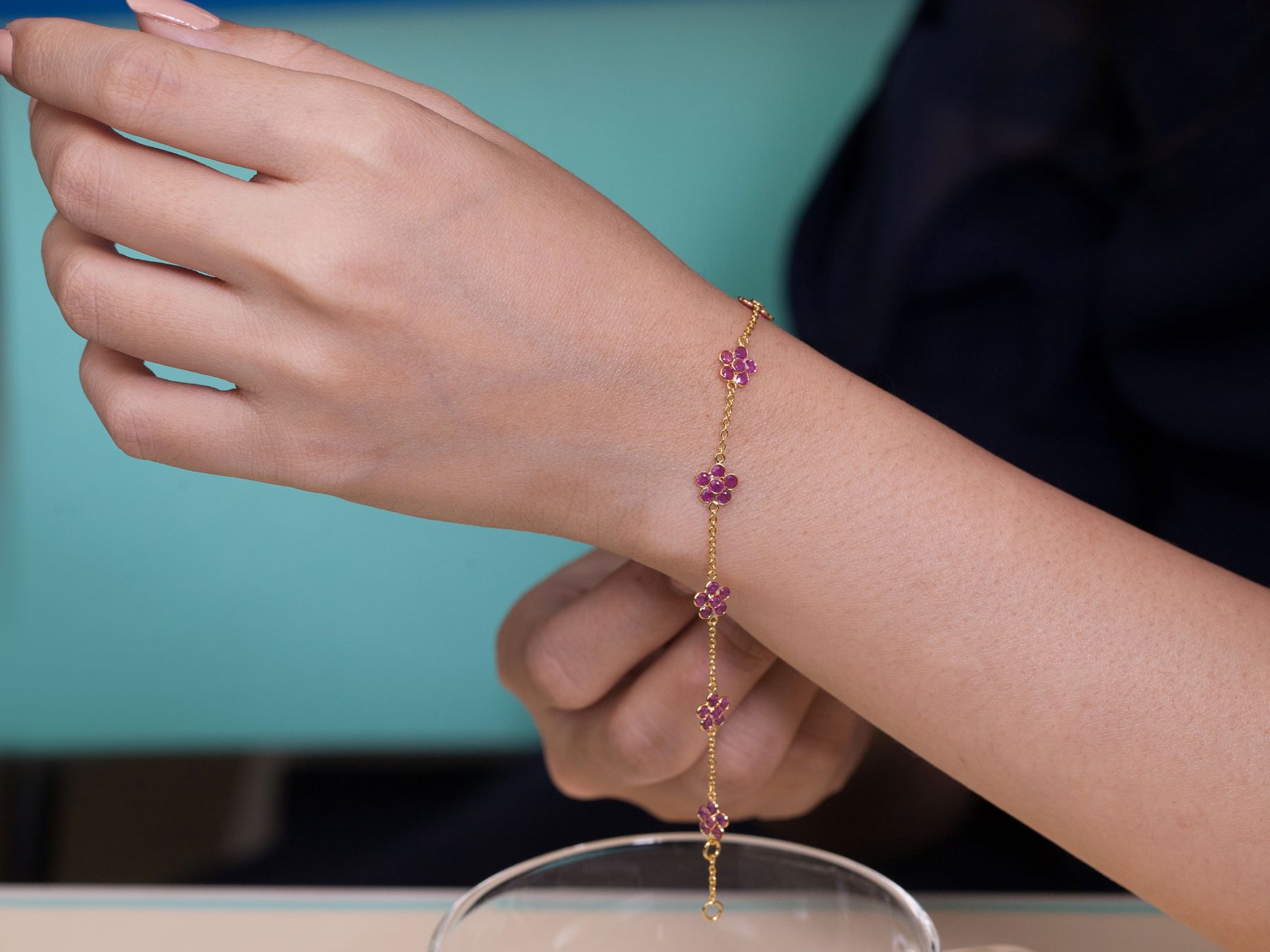 027-02-2026-bracelet Ruby Blossom Station Bracelet