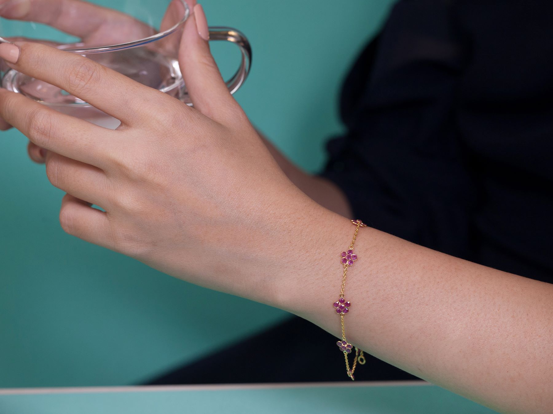 027-03-2026-bracelet Ruby Blossom Station Bracelet