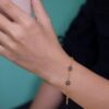 Midnight Blue Floral Gemstone Bracelet