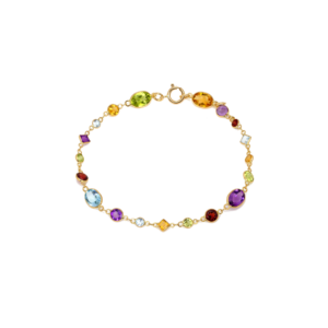 Rainbow Gemstone Chain Bracelet