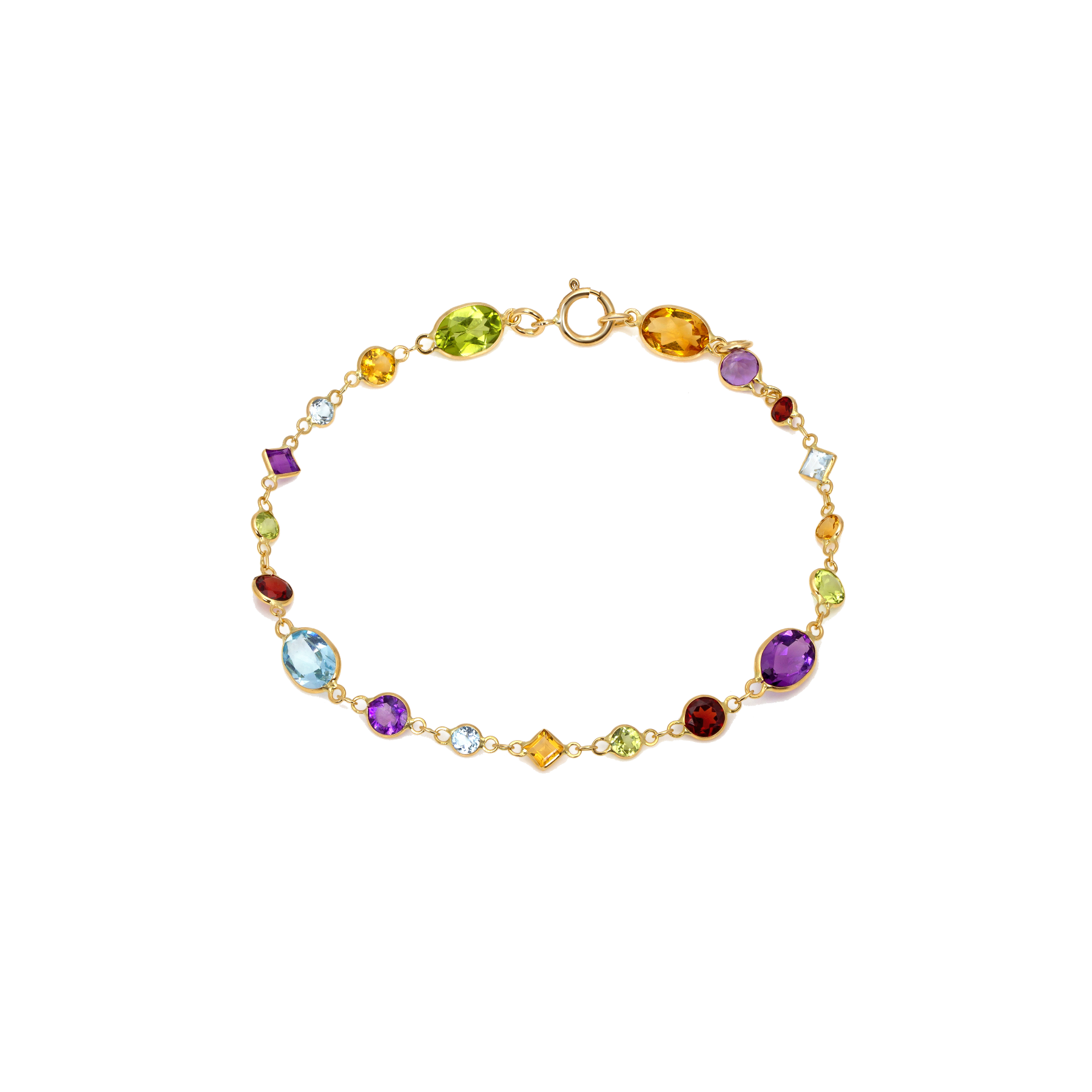 030-01-2026-bracelet Rainbow Gemstone Chain Bracelet