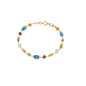 Color Mosaic Gemstone Bracelet