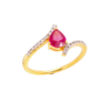Ruby Pear Open Ring