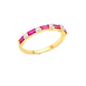 Ruby Baguette & Diamond Band Ring