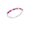 Ruby Baguette & Diamond White Gold Band
