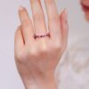 Ruby Baguette & Diamond White Gold Band